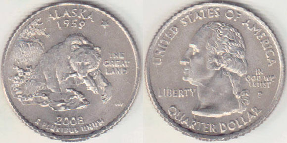 2008 P USA Quarter Dollar (Alaska) A008096